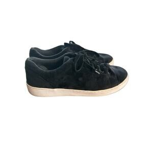 Vionic Splendid Syra Black Velvet Lace Up Fashion Sneaker